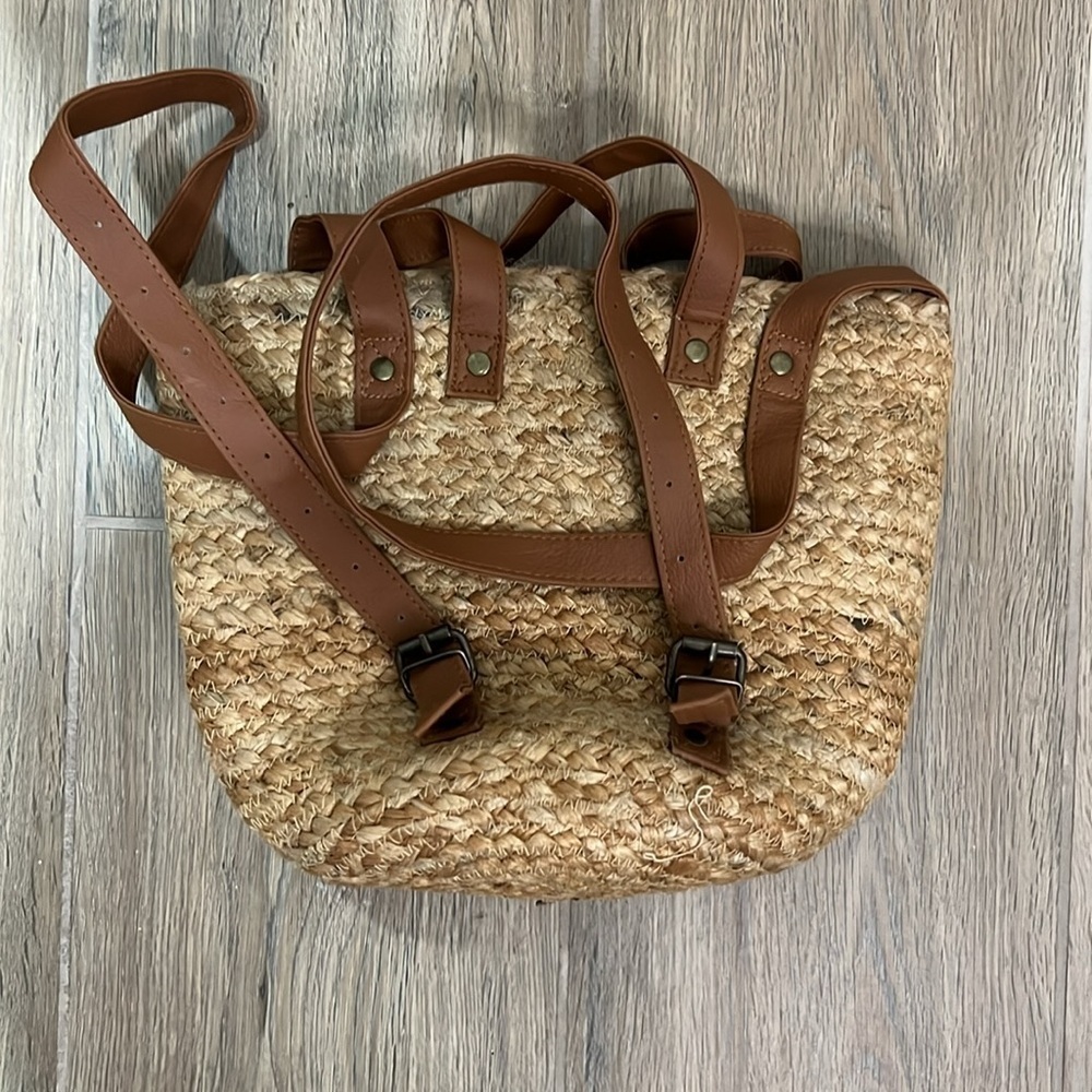 XIX Palms Straw Purse Bag Backpack Insulated Cooler Shorebreak Beach Boho NWOT - Picture 10 of 10